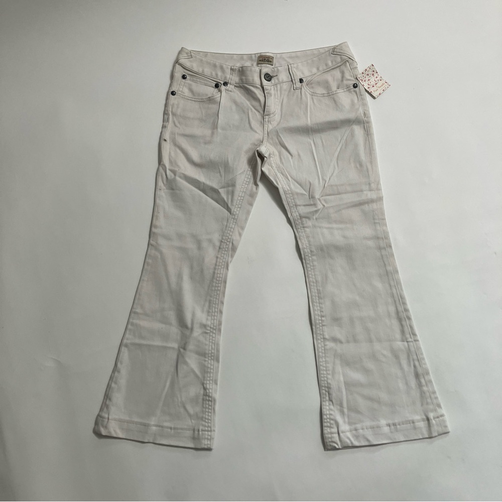 Free People White Denim Crop Flare Jeans Nwt